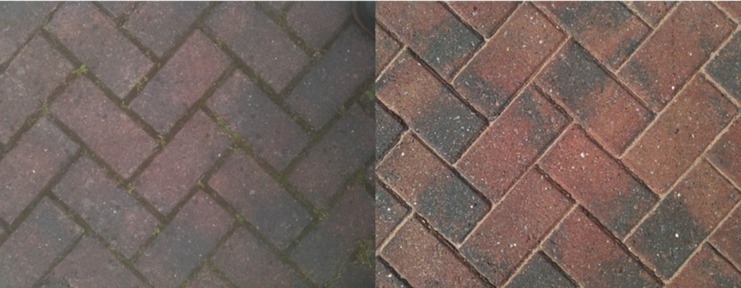 Decking Drive Patio Cleaning Moreton-in-Marsh Gloucs - BLOCK PAVING CLEANING - BEFORE & AFTER